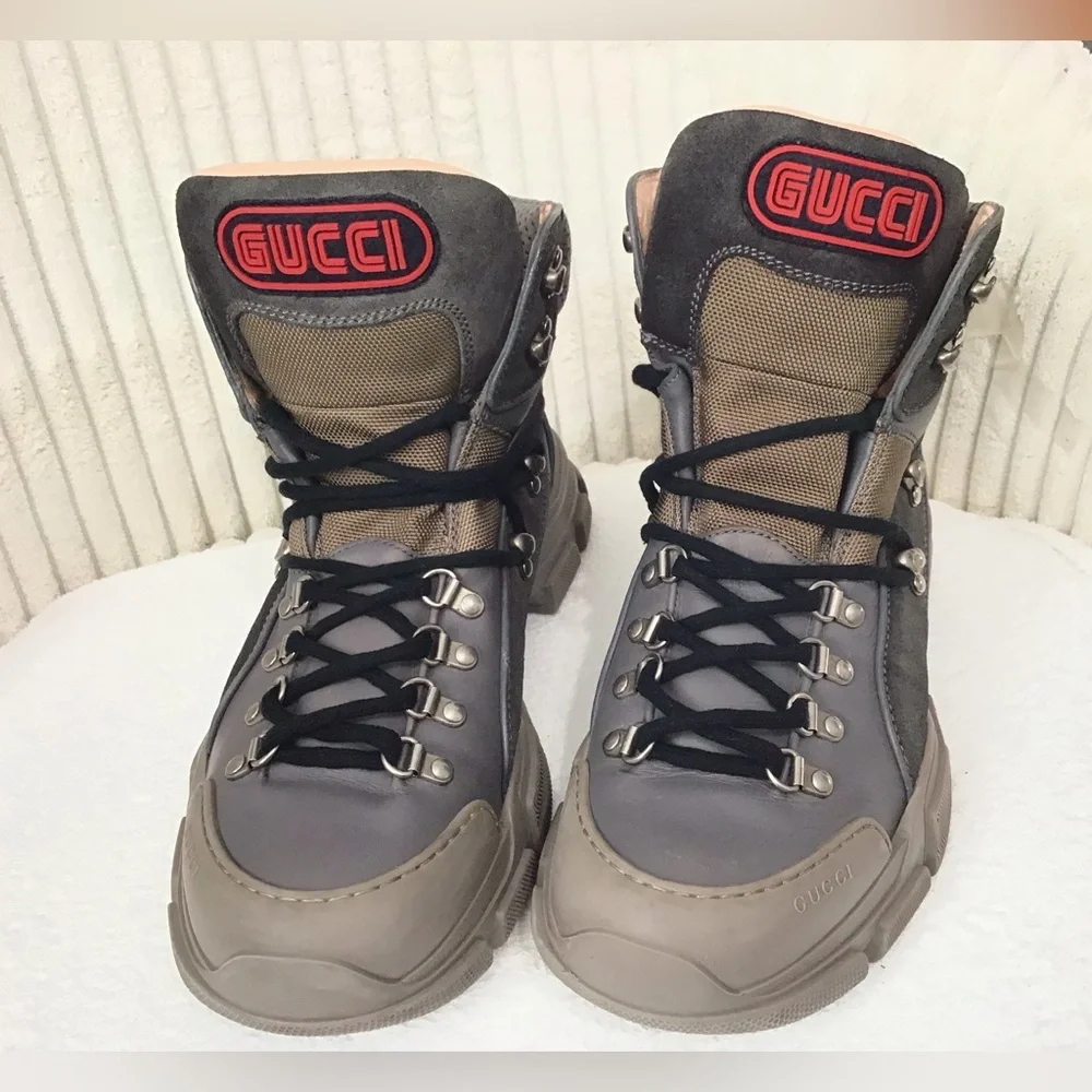 Gucci Men's Boots in Gray and Tan